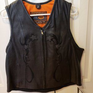 Womens motorcycle Vest (reflective) size large black
